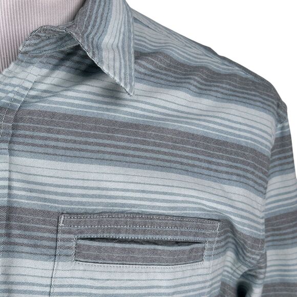 Howler Bros Shirt Men's Medium Blue Gray Striped Long Sleeve Button Up Brothers - Picture 3 of 10